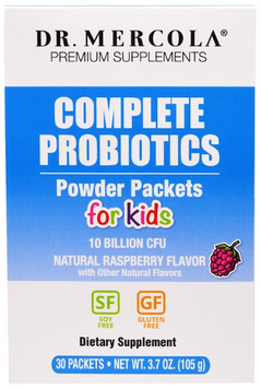 Dr. Mercola Complete Probiotics Powder Packets for Kids 30 Packets 3.5 g Natural Raspberry Flavor (MCL-01198) 585129 фото