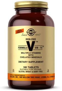 Solgar Formula VM-75 Multiple Vitamins Солгар Мультівітаміни, без заліза 180 табл 841224 фото
