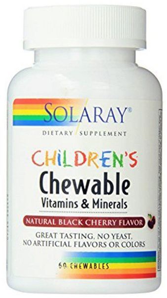 Solaray Childrens Chewable Vitamins and Minerals, Natural Black Cherry Flavor, 60 Chewables (SOR-04796) 660954 фото