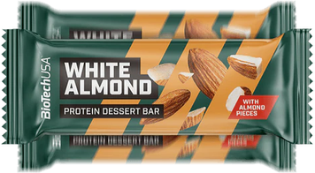 Углеводно-протеиновый батончик BiotechUSA Protein Dessert Bar 50 g bar / 1 serving / White Almond 1017379 фото