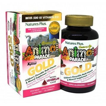 Natures Plus Animal Parade Gold 120 chewables Мультивитамины для детей, вкус арбуза 492005 фото
