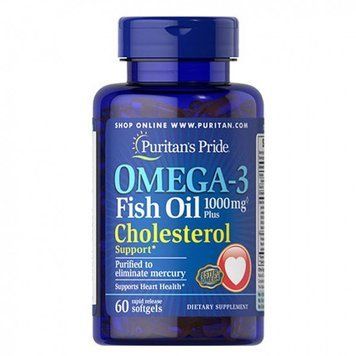 Puritan's Pride Omega-3 Fish Oil 1000 mg Plus Bone Support (60 softgels) 443209 фото