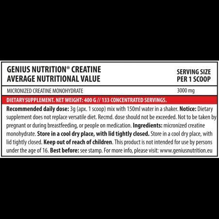 Genius Nutrition Creapure 400 g / 133 servings 1161086 фото
