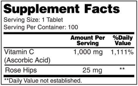 Earth's Creation Vitamin C 1000 mg with rose hips Вітамін С 60 таблеток 879380 фото