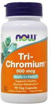 NOW Foods Tri-Chromium 500 mcg Три Хром 90 веганских капсул 924373 фото