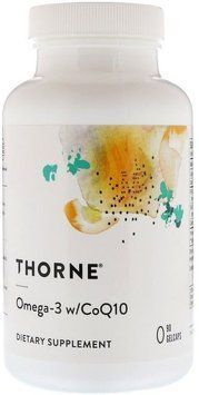 Thorne Research Omega-3 with CoQ10 90 Gelcaps Омега 3/ Коэнзим Q10 532312 фото