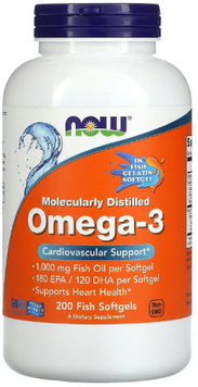 Now Foods Omega-3 180 EPA / 120 DHA Омега-3 200 гелевих капсул 841225 фото
