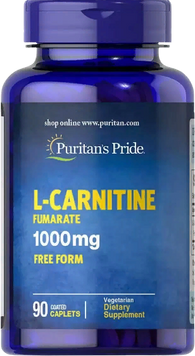 Puritan's Pride L-Carnitine Fumarate 1000 mg L-карнітин фумарат 90 капає 776759 фото