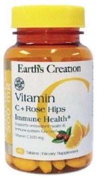 Earth's Creation Vitamin C 500 mg with rose hips Вітамін С 100 таблеток 879381 фото
