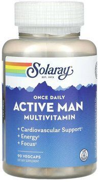 Solaray Once Daily Active Man - 90 Veg Capsules 1452663 фото