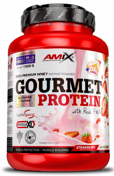 Протеїн Amix Gourmet Protein 1000 g / 33 servings / Strawberry-White Choco 1024817 фото