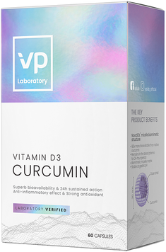 VPLab Curcumin + Vitamin D3 Куркумін та Вітамін D3 60 капсул 898806 фото