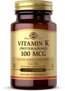 Solgar Vitamin K 100 mcg Солгар Вітамін До 100 таблеток 793037 фото