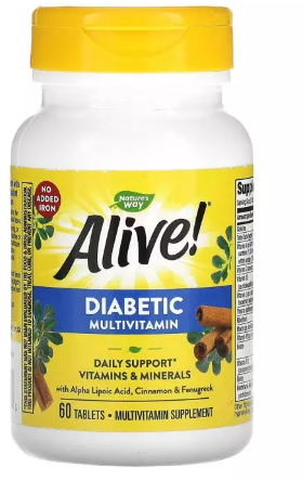 Nature's Way Alive! Diabetic Multivitamin Диабетические мультивитамины 60 таблеток 1190612 фото