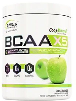Genius Nutrition Bcaa X5 360 g/30 servings/ Green Apple 937923 фото Genius Nutrition Bcaa X5 360 g/30 servings/ Green Apple 937923 фото