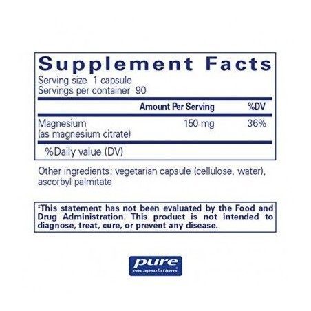 Pure Encapsulations Magnesium (citrate) 150 mg 180 caps Магній цитрат (PE-00173) 554110 фото