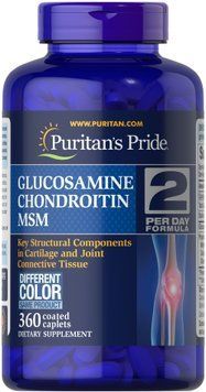 Puritan's Pride Triple Strength Glucosamine, Chondroitin & MSM Joint Soother 360 caps 386523 фото