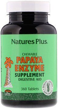 Nature's Plus, Chewable Papaya Enzyme Supplement, 360 Tablets (NAP-04462) 605571 фото