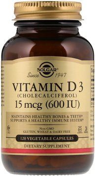 Solgar Vitamin D3 (Cholecalciferol), 600 IU, 120 Vege Caps 463618 фото
