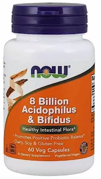 Now Foods 8 Billion Acidophilus And Bifidus Пробіотики 60 веганських капсул 827405 фото