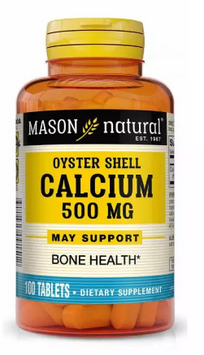 Mason Natural Calcium 500 mg Oyster Shell Кальций из ракушки устрицы 500 мг 100 таблеток 1118669 фото