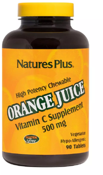 Nature's Plus Orange Juice Vitamin C 500 mg Витамин С 90 жевательных таблеток 893750 фото