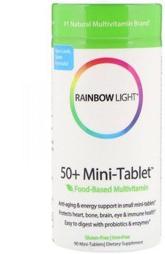 Rainbow Light 50+ 90 Mini-Tablet Мультивитамины 50+ 535476 фото