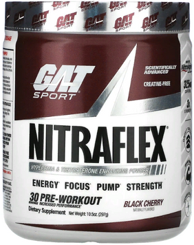 Предтренировочний комплекс GAT Nitraflex 297 g / 30 servings / Black Cherry 816793 фото