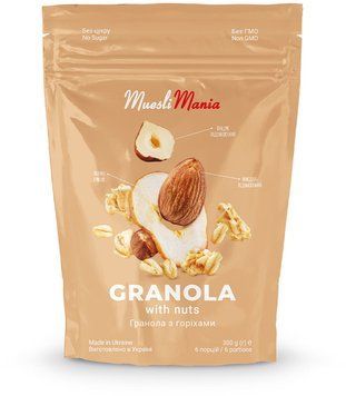 Гранола Muesli Mania Granola with nuts з горіхами 300 г (4820220140760) 1044600 фото