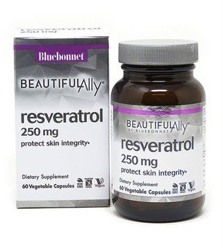 Bluebonnet Nutrition Resveratrol, 250 mg, 60 Vegetable Capsules (BLB0877) 659806 фото