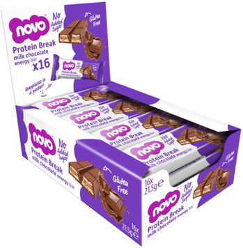 Протеїновий батончик Novo Nutrition Protein Break 16x21.5g / 16 servings / Milk Chocolate 1103733 фото
