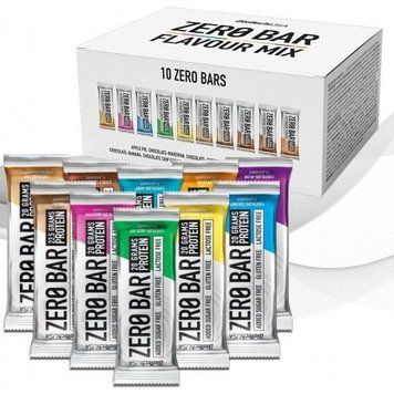 Углеводно-протеиновый батончик BioTechUSA Zero Bar 10x50 g Flavour Mix 689371 фото