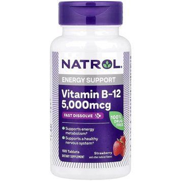 NATROL Vitamin B-12 5000mcg - 100 Tablets 1456256 фото