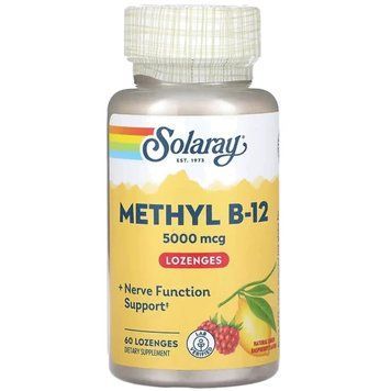 Solaray Methyl B-12 5000 mcg - 60 lozenges 1452778 фото