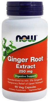 NOW Foods Ginger Root 250 mg 90 caps (Корінь імбиру) 417152 фото