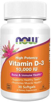 Now Foods Vitamin D-3 10,000 IU - 30 sgels 1449274 фото