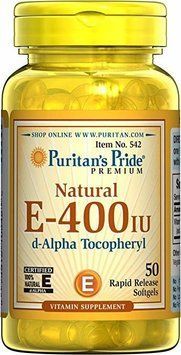 Puritan's Pride Vitamin E-400 iu 100% Natural-50 Softgels 447304 фото