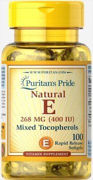 Puritan's Pride Vitamin E-400 iu Mixed Tocopherols Natural 100 caps Вітамін Е Змішати токофероли 519276 фото