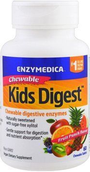 Enzymedica Kids Digest Chewable Digestive Enzymes Травні ферменти для дітей 60 жувальних таблеток з фруктовим смаком 774101 фото