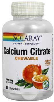 Solaray Calcium Citrate, 1000 mg, Natural Orange Flavor, 60 Chewable Tablets (SOR-04584) 660953 фото