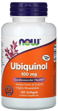Now Foods Ubiquinol Убихинол 100 мг 120 капсул 1158642 фото