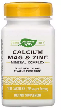 Nature's Way Calcium Mag & Zinc Mineral Complex Минеральный комплекс Кальций Магний Цинк 765 мг 100 капсул 1117619 фото