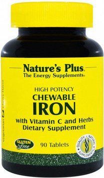 Natures Plus Chewable Iron 90 tabs Железо с итамином С 491962 фото