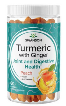 Swanson Turmeric with Ginger Жевательные конфеты с куркумой и имбирем вкус персик 60 штук 1118165 фото