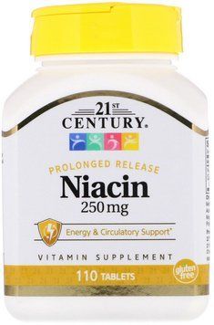 21st Century Niacin 250 mg 110 Tablets 476606 фото