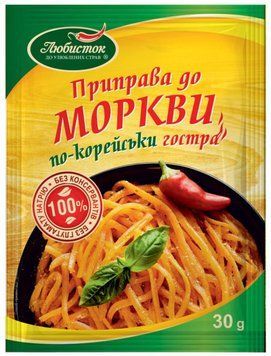 Упаковка приправы Любисток к моркови по-корейски острая 13х30 г (УП4820076010729) 1157337 фото
