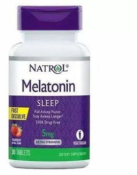 Natrol Melatonin with Strawberry flavour 5 mg Мелатонін 30 таблеток 775016 фото