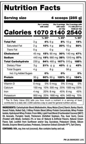 Гейнер Mutant Mass Extreme 2500 5450 g / 38 servings / vanilla 1301217 фото