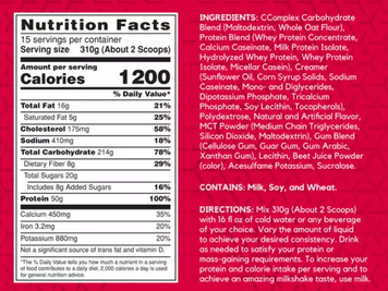 Гейнер BSN True-Mass 1200 4650 g / 15 servings / Strawberry Milkshake 377844 фото