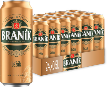 Упаковка пива Branik Lezak 12 светлое фильтрованное 5.2% 24х0.5 л (8593868005147) 1345442 фото